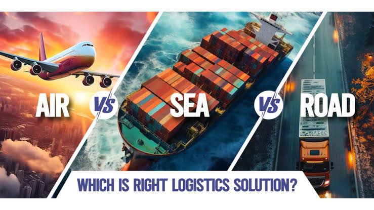 Sea, air, and road freight transportation options for international logistics